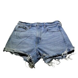 Abercrombie The Mom Short High Rise Frayed Denim Size 28/6